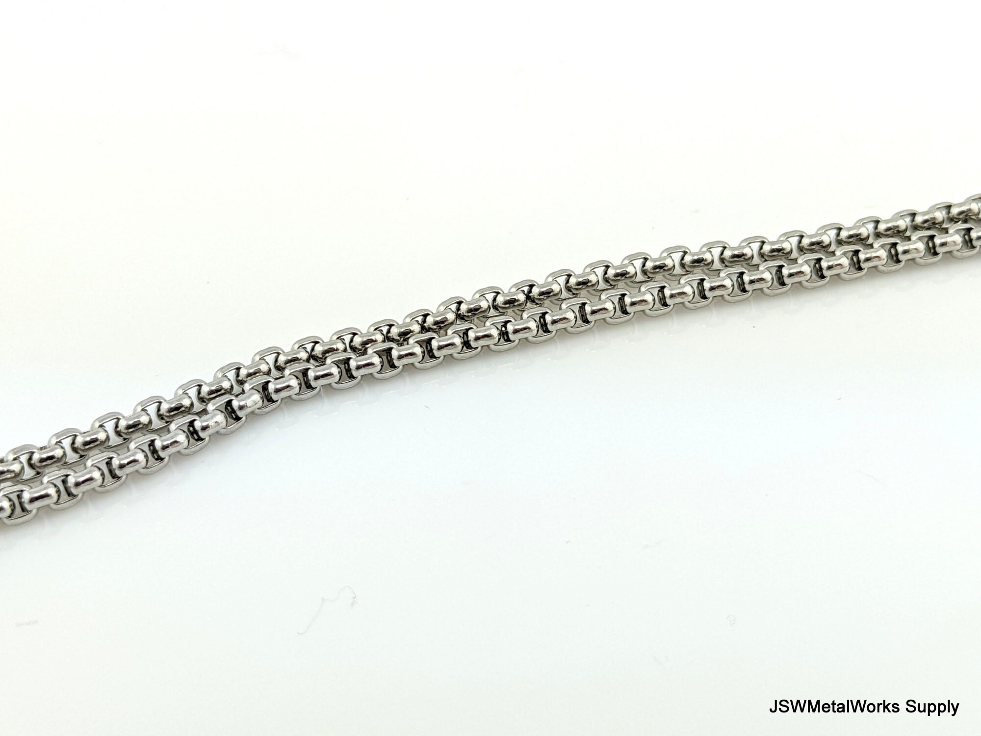 3mm Stainless Steel Round Box Chain Necklace for Jewelry Etsy