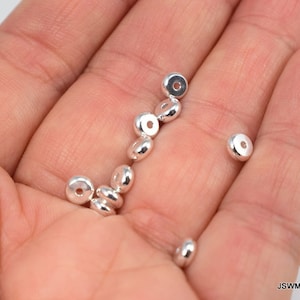 100 Silver Heishi Beads, Spacer Beads, 5 mm x 2 mm, 100 Pieces, Smooth Silver Spacer Bead, Silver Accent Beads, Small Silver Beads
