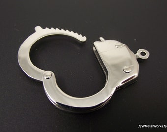 Large Stainless Steel Handcuff Clasp, 34 x 29 mm, Unique Silver Stainless Clasp, Necklace Bracelet End Closure Component Finding