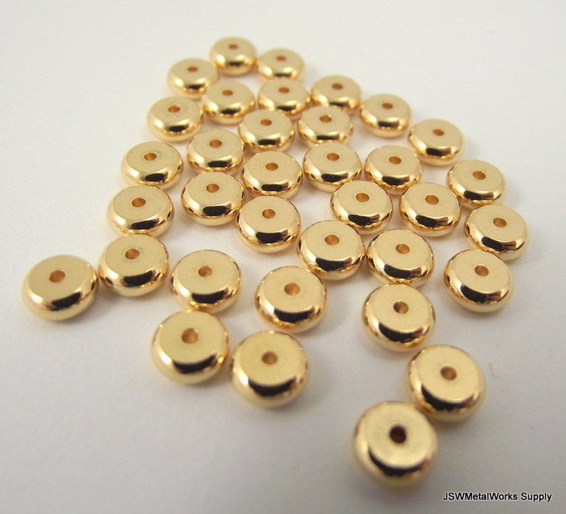 6mm Smooth Gold Heishi Beads 6 X 2mm 100 Pieces Smooth Gold Etsy