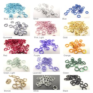 1/2 oz Anodized Aluminum Square Jump Rings, Saw Cut Square Wire 3/16&quot; ID Aluminum Open Jumpring Connector Links for Craft DIY