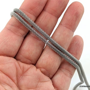 3,3 mm Edelstahl Mesh Kettenhalskette für die Schmuckherstellung, 18-Zoll-fertige bereit, Mesh-Kette zu tragen