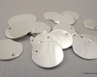 15mm Silver Plated Steel Round Charms Round Tag, Blank Discs, Silver Stamping Engraving Etching Blanks