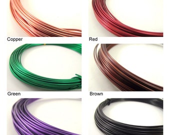 16 gauge Aluminum Wire, 1.2 mm Colored Round Aluminum Wire for Crafts and Wire Wrapping DIY