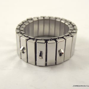 Stretch Stainless Steel Triple Loop Ring Base, Silver Stretch Cha-Cha Ring, Adjustable Ring Blank, Three Loops, 9mm
