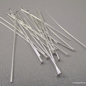 2 Inch 21ga Silver Headpins, 21 Gauge Silver Head Pin Finding Components, Jewelry Making DIY