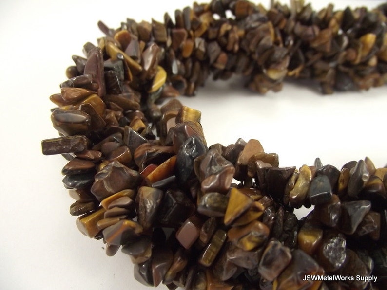 8mm 9mm Tiger Eye Chip Beads, 8 mm 9 mm Brown Chip Beads, 36 Inch Long Whole Strand image 5