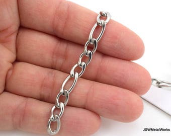 Stainless Steel Figaro Chain Necklace Blank, 304 Stainless Steel Finished Chain, Ready to Wear Unisex Chain