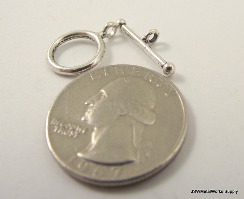 1 Box 120 Sets Toggle Jewelry Clasps Silver Toggle Clasp Round Antique...