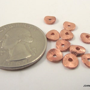 Wavy Brushed Copper Rondelles, Copper Spacer Accent Heishi Beads ...