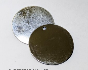 1.5 Inch Aluminum Circle Stamping Tags, 5 Economical 38mm Silver