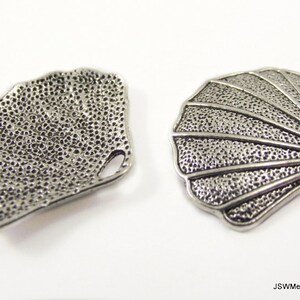 Large Fan Shell 26mm X 31 Mm Large Pewter Shell Pendant, Large Fan Shell Charm ...