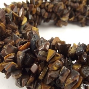 8mm 9mm Tiger Eye Chip Beads, 8 mm 9 mm Brown Chip Beads, 36 Inch Long Whole Strand image 1