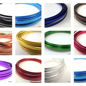 Flat Anodized Aluminum Wire, Flat Wire, 4 x 1.2 mm, 18 foot coil, Wire Wrapping Craft Wire, PICK your COLOR