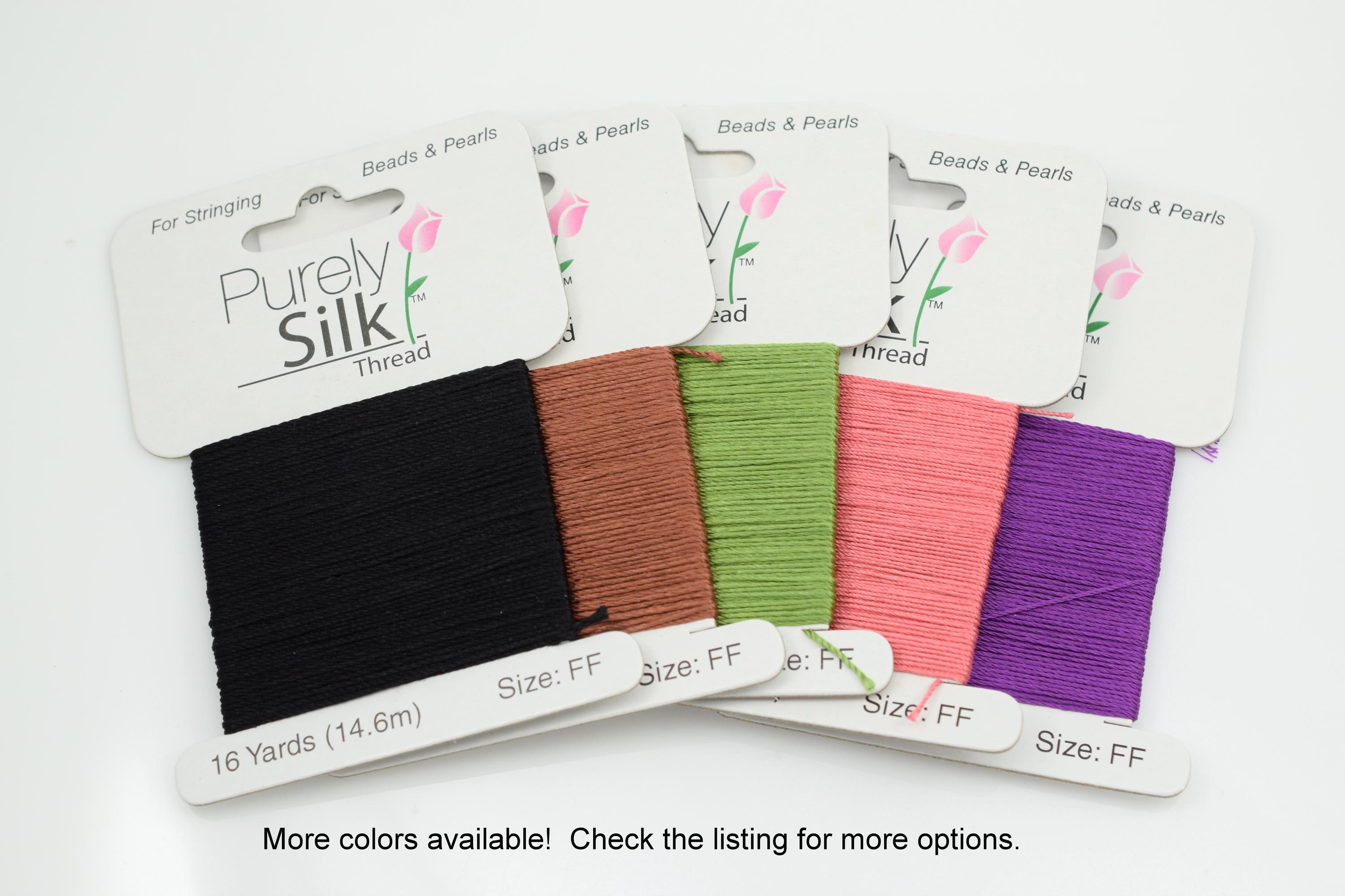 Purely Silk Beading Thread Size D E F FF FFF, 14-28 Yards Genuine ...