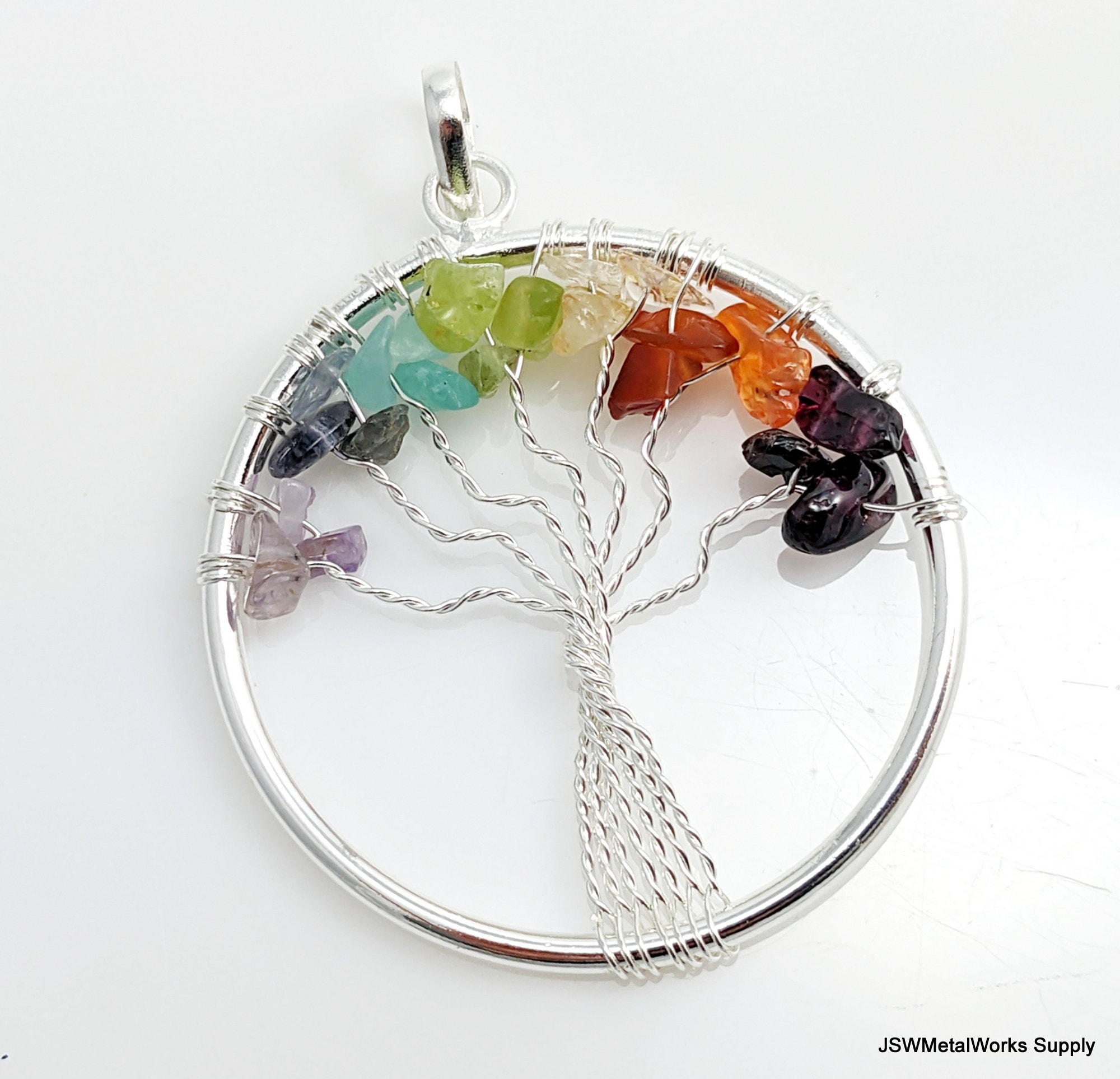 Pendentif Chakra 7 Vies En Argent 925 - Thérapeutique Spirituel - Beach Life Treasures