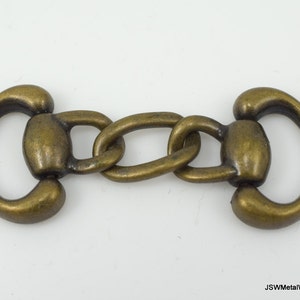 Antiqued Brass Decorative Link, Brass Chain, Jewelry or Purse Component Finding, Bag Accent, 3 x 1.25 inches