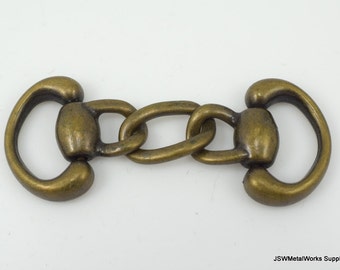 Antiqued Brass Decorative Link, Brass Chain, Jewelry or Purse Component Finding, Bag Accent, 3 x 1.25 inches