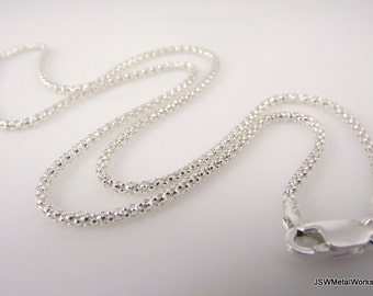 Catena rifinita in argento sterling Bombata da 1,8 mm, catena rifinita Popcorn da 1,8 mm da 18 o 20 pollici, catena in argento pronta da indossare - Italia