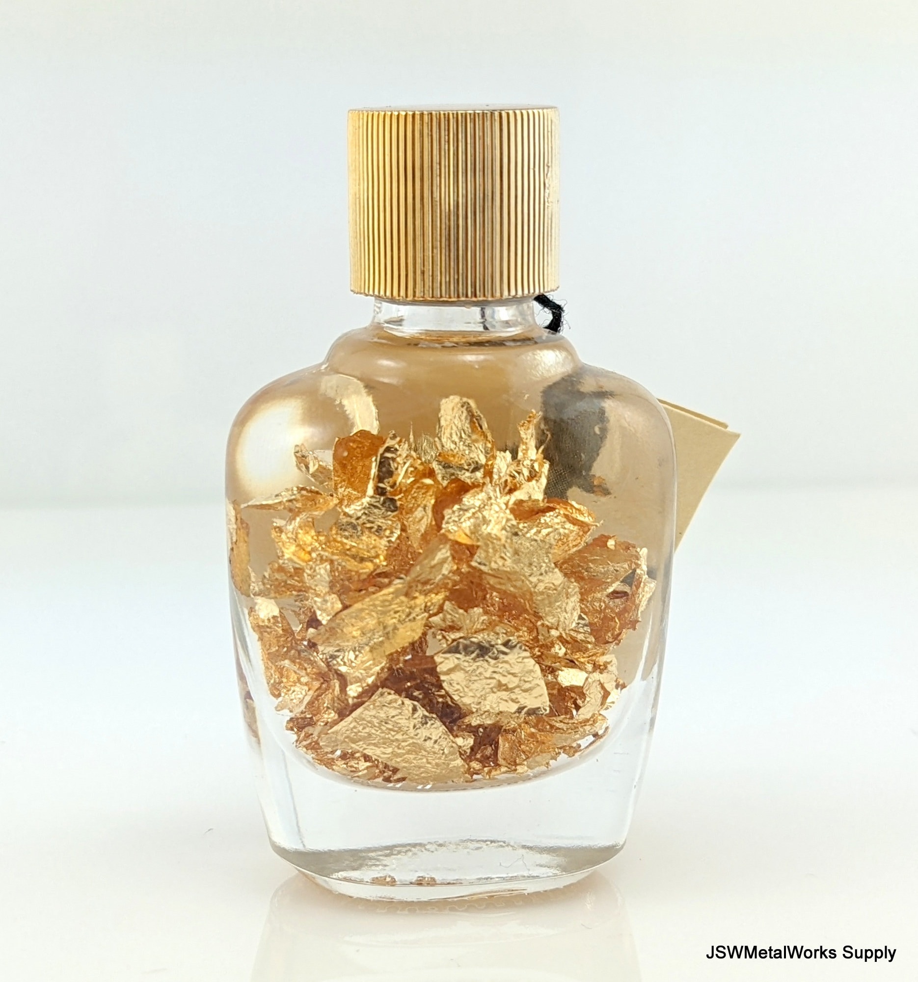 Bottle of Gold or Silver Flakes, Authentic Brazilian Leaf Gold or