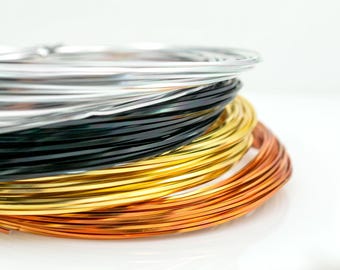 Square Anodized Aluminum Wire, 16 or 18 gauge Silver Gold Copper or Black Colored Craft Square Aluminum Wire for Wire Wrapping DIY