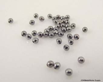 Gunmetal Smooth Squared Round Beads, 2mm Gunmetal Spacer Accent Beads, 100 Pieces