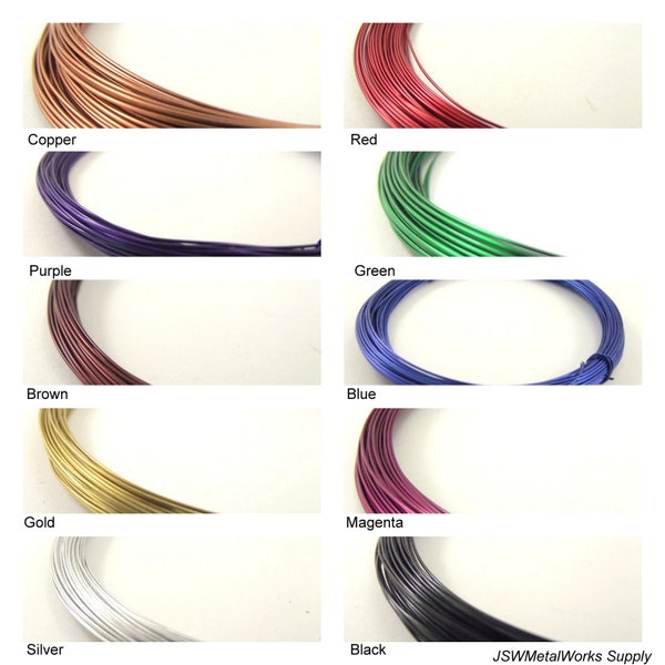 24 ga Anodized or Painted Aluminum Wire, 24 gauge Colored Round Aluminum Wire for Wire Wrapping and Craft DIY, Pick your Color