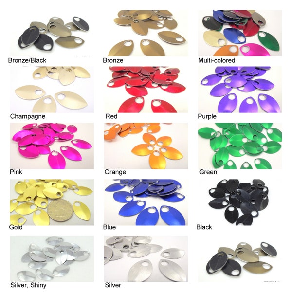 50 Small Anodized Aluminum Scales, Economical Blank Charms for Personalized Stamping Etching or Engraving, PICK YOUR COLOR