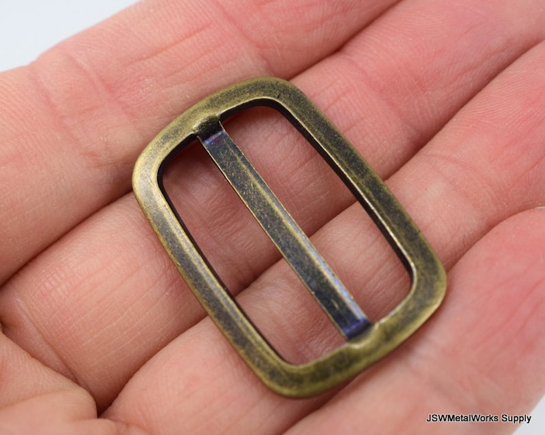 Antiqued Brass Double Loop Slider Antiqued Brass Belt Buckle Etsy
