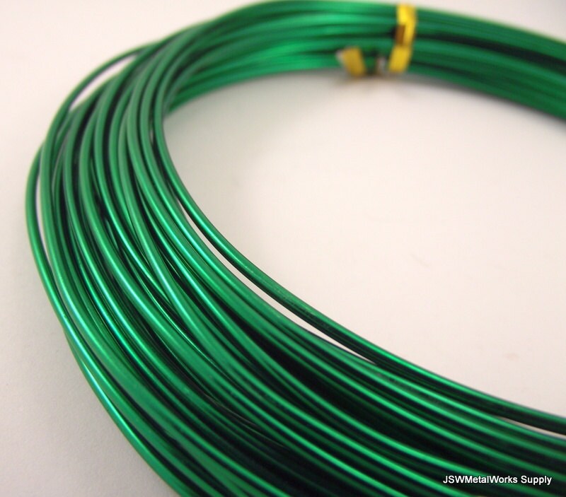 Green Aluminum Wire 14 gauge 45 foot coil Green Colored Etsy
