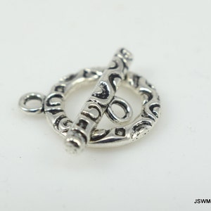 2 Swirl Pewter Toggle Clasp, Ornate Silver Toggle Clasp End Closure Component for Necklace or Bracelet, Pewter Toggle Clasp Finding