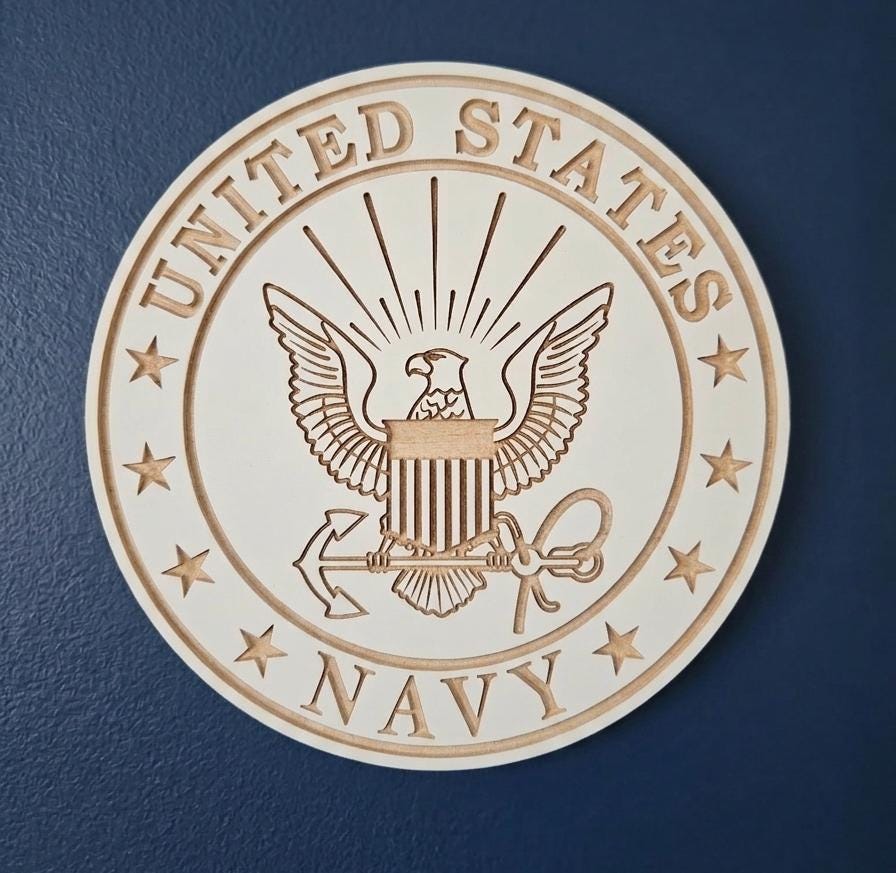 Us Navy Wooden Emblem - Etsy