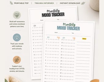 Monatlicher Stimmungstracker | Psychische Gesundheit & Heilung von CPTSD (Digitaler Download)