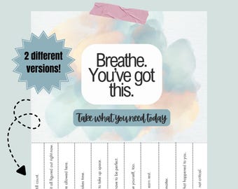 Atme tief durch, du schaffst das! Abreißschild für die Therapie | Dekoration für das Wartezimmer (Digitaler Download)