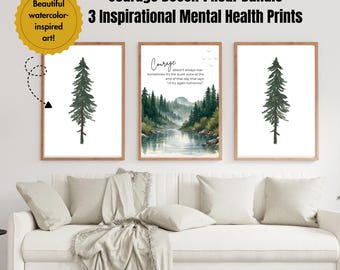 Kunstdruck zum Thema psychische Gesundheit | Mut brüllt nicht immer | Inspirierendes Wandbild