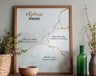 Eine Kintsugi-Reflexion | Poster zur Heilung durch die Risse (Digitaler Download)