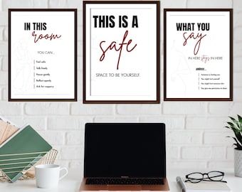 Poster-Set „Schutzraum“ | Dekoration für Therapieräume (Digitaler Download)