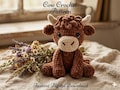 Crochet Cow Pattern PDF, Highland Cow Amigurumi Pattern, Plush Cow Crochet Tutorial, Farm Animal Toy, Digital Download
