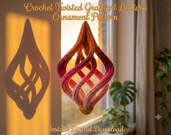 Crochet Spiral Wind Spinner Pattern PDF, Boho Hanging Decor, Garden & Porch Ornament, Crochet Swirl DIY, Spiral Ornament, Instant Download