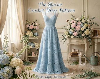 Crochet Dress Pattern PDF, Maxi Dress Pattern, Lace Crochet Gown Tutorial, Bridal Cover Up, Summer Dress Pattern, Instant Download