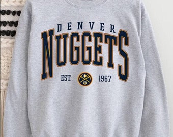 Vintage Vintage Denver Nuggets Sweatshirt, Denver Basketball Shirt, Vintage Basketball Lovers Sweatshirt, 90s Denver Basketball Shirt