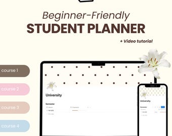Notion Student Planner Template | Assignment, Exam Tracker (Digital Download)