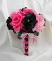 Wedding Bridal Bouquet - ANY COLOR - Hot Pink Black - Bridesmaids Bouquet Toss Boutonniere Corsages Flower Crown - Silk - FREE Shipping 