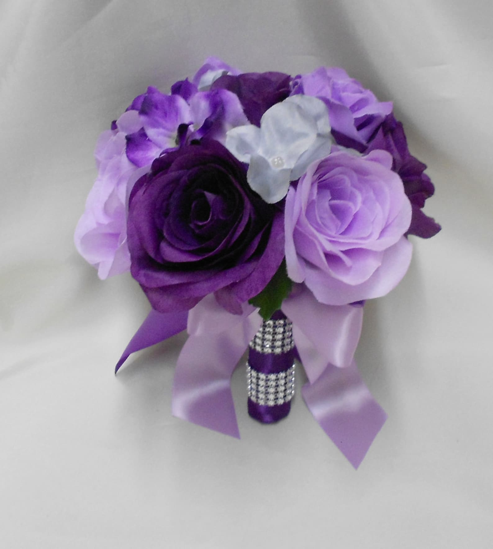 Wedding Silk Flower Bridal Bouquet Your Colors Purple Lavender Etsy