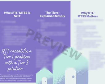 Explicación de RTI/MTSS / Qué es y qué no es / Folleto para padres de alumnos con necesidades educativas especiales / Recursos para docentes sobre MTSS