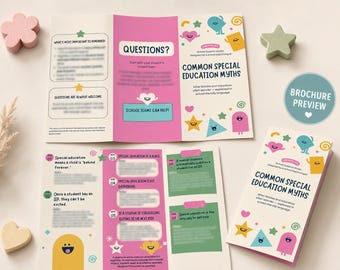 Opuscolo sui miti più comuni sull'educazione speciale / Materiale informativo stampabile per i genitori / Risorsa sull'educazione speciale per famiglie e insegnanti