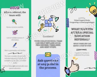 ¿Qué sucede después de una derivación a educación especial? / Folleto informativo para padres sobre la evaluación del IEP / Proceso de educación especial y próximos pasos