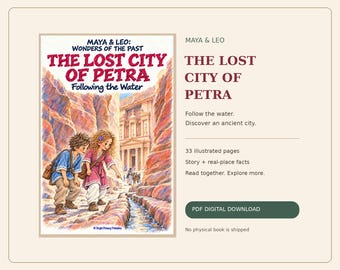 Petra History Book for Kids PDF, Maya & Leo Illustrated Adventure, 33 Pages