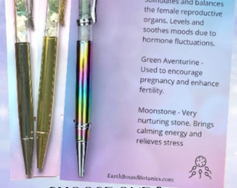 Fertility Gemstone Ballpoint Manifestation Pen READY TO SHIP - Reiki Infused