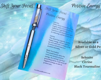 Positive Energy Gemstone Ballpoint Pen READY TO SHIP - Reiki Infused